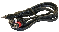 JBSYSTEMS 1,5m audio cable 2xRCA + mini-jack stereo